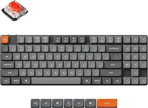 Keychron K13 Max Low-Profile Wireless RGB Mechanical Keyboard, Bluetooth/2.4 GHz/Wired QMK/VIA Programmable, TKL Keyboard with Number Pad Compatible with Mac Windows Linux in Saudi Arabia