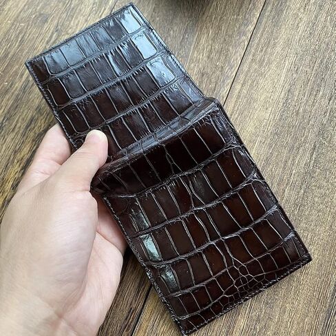 Men's Luxury Crocodile Wallets Handmade Genuine Leather Bifold Wallet in Saudi Arabia