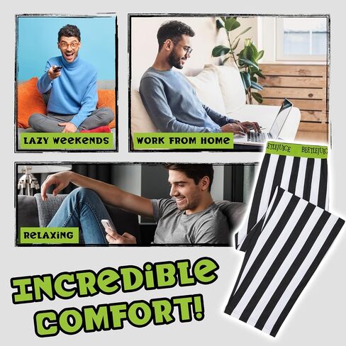 BEETLEJUICE Men's Pajama Pants, Soft Cotton Lounge Pants with Pockets in Saudi Arabia