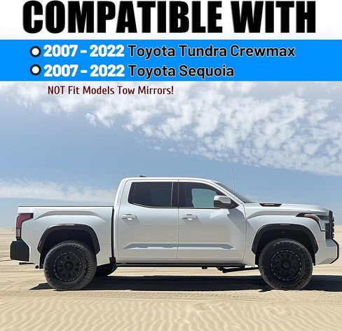 HECASA Door Handles Kit Compatible with 2007-2022 Toyota Tundra Crewmax Sequoia Glossy Black 4Pcs Full Set Replacement for 81295, 692100C010, 692170C030, 692170C010 in Saudi Arabia