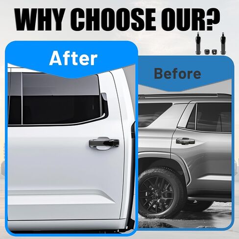HECASA Door Handles Kit Compatible with 2007-2022 Toyota Tundra Crewmax Sequoia Glossy Black 4Pcs Full Set Replacement for 81295, 692100C010, 692170C030, 692170C010 in Saudi Arabia