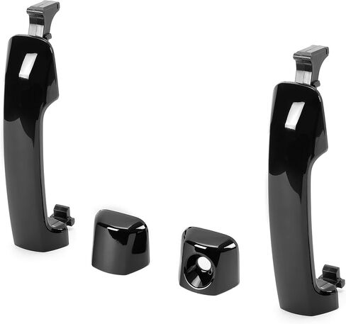 HECASA Door Handles Kit Compatible with 2007-2022 Toyota Tundra Crewmax Sequoia Glossy Black 4Pcs Full Set Replacement for 81295, 692100C010, 692170C030, 692170C010 in Saudi Arabia