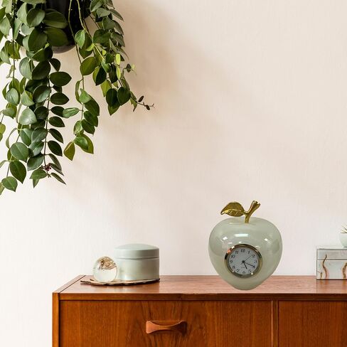ساعة أبل رخامية، قطعة ديكور للمنزل. الساعة لا تعمل إلا لأغراض الديكور (أسود) in Saudi Arabia