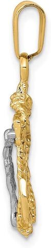 Solid 14k Yellow and White Gold Two Tone Anchor Mariners Cross Pendant Jesus Crucifix Charm SMALL - 1" - 25mm x 15mm in Saudi Arabia