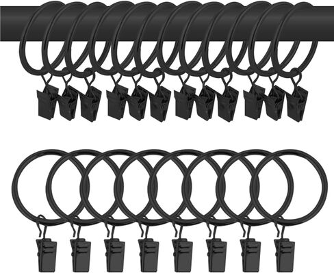 40 قطعة من حلقات الستارة المعدنية مقاس 1.5 بوصة مع مشابك حلقات قضيب الستارة، مشابك إغلاق للستائر مقاومة للصدأ ومشابك حلقات تعليق للستائر من أجل شماعات زخرفية بدعامة قضيب التوتر، ذهبي in Kuwait