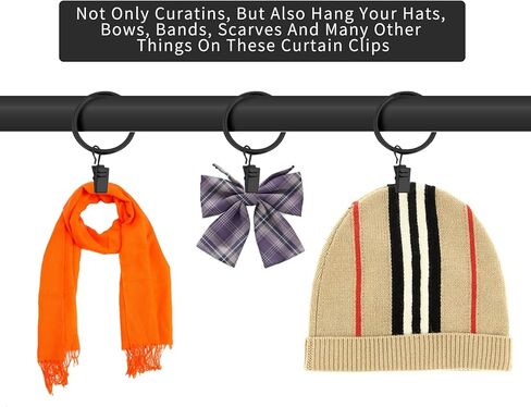 40 قطعة من حلقات الستارة المعدنية مقاس 1.5 بوصة مع مشابك حلقات قضيب الستارة، مشابك إغلاق للستائر مقاومة للصدأ ومشابك حلقات تعليق للستائر من أجل شماعات زخرفية بدعامة قضيب التوتر، ذهبي in Kuwait