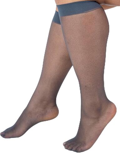 Silky Toes Plus size knee high sheer nylons for women, 6 Pairs socks Queen Trouser stockings for women with wide Calf in Kuwait