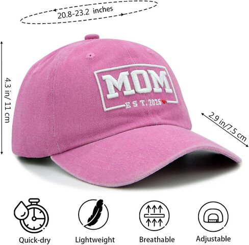Funny Mom and Dad Est 2025 Hats, Gifts for New Parents, New Mom and Dad Hats, 3D Embroidered Adjustable Baseball Cap in Saudi Arabia