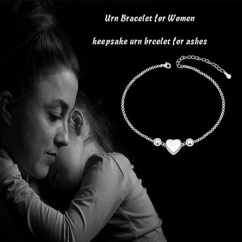 سوار جينلو على شكل جرة للرماد للنساء - 925 من الفضة الاسترليني التذكارية، سوار حرق تذكاري لرماد الأحباء in Kuwait