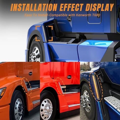 Turn Signal Sign Light Compatible with Kenworth T680 2022 2023 2024 Sign Lamp Set Driver and Passenger Side Light OE Replacement T680 Next Gen (Pair) in Saudi Arabia