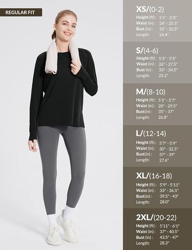 BALEAF Women's Long Sleeve Workout Tops Loose Athletic Shirts Crew Neck Yoga Top Running Hiking Raglan Tee SPF in Saudi Arabia