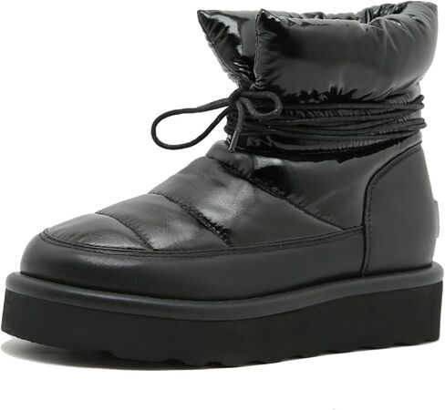 Mel&Syd 100% Australian Sheepskin Women Snow Boots - Waterproof Fur Lined Shearling Boots - Warm Insulated Lace Up Elastic Belt Mini Boots with Memory Foam Rubber Non-Slip Fashionable Walking Shoes in Saudi Arabia