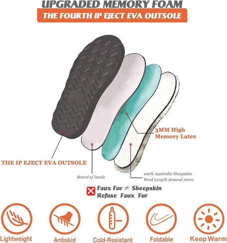 Mel&Syd 100% Australian Sheepskin Women Snow Boots - Waterproof Fur Lined Shearling Boots - Warm Insulated Lace Up Elastic Belt Mini Boots with Memory Foam Rubber Non-Slip Fashionable Walking Shoes in Saudi Arabia