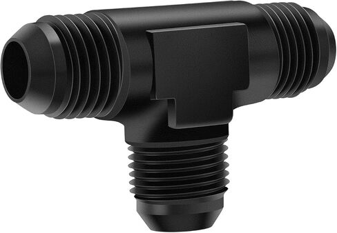 T Union 8AN Male Tee Flare Fitting Adapter, Black Hard Aluminum Anodized Connector, Automotive Accessories Suitable for Vehicle Fuel Oil Line Modification in Kuwait