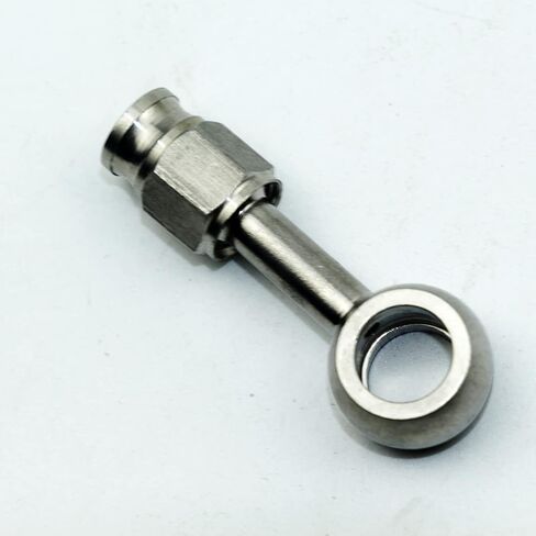 2pcs stainless steel straight / 0 degree female AN3-3 3AN to metric M10 10mm 0.4in banjo bolt eye brake hose fitting adapter in Saudi Arabia