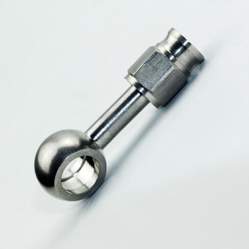 2pcs stainless steel straight / 0 degree female AN3-3 3AN to metric M10 10mm 0.4in banjo bolt eye brake hose fitting adapter in Saudi Arabia
