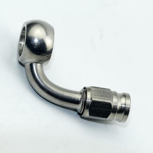 2pcs stainless steel straight / 0 degree female AN3-3 3AN to metric M10 10mm 0.4in banjo bolt eye brake hose fitting adapter in Saudi Arabia