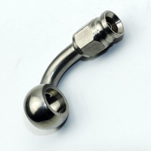 2pcs stainless steel straight / 0 degree female AN3-3 3AN to metric M10 10mm 0.4in banjo bolt eye brake hose fitting adapter in Saudi Arabia