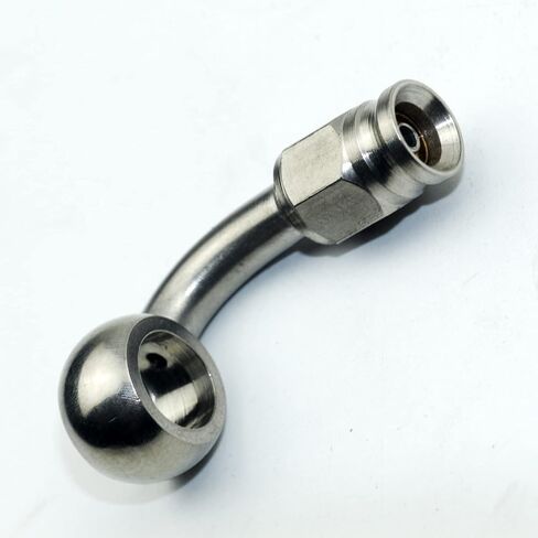2pcs stainless steel straight / 0 degree female AN3-3 3AN to metric M10 10mm 0.4in banjo bolt eye brake hose fitting adapter in Saudi Arabia