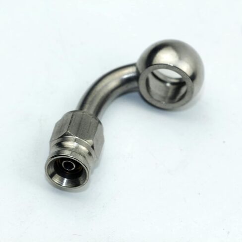 2pcs stainless steel straight / 0 degree female AN3-3 3AN to metric M10 10mm 0.4in banjo bolt eye brake hose fitting adapter in Saudi Arabia