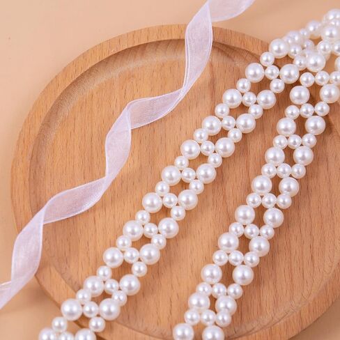Pearl Belt Sash Brial Belt Wedding Pearl Belt,Pearl Sash for Flower Girls Wedding Dress Bride Bridesmaid Dresses in Kuwait