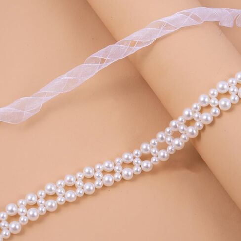 Pearl Belt Sash Brial Belt Wedding Pearl Belt,Pearl Sash for Flower Girls Wedding Dress Bride Bridesmaid Dresses in Kuwait
