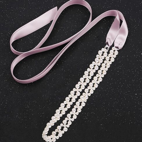 Pearl Belt Sash Brial Belt Wedding Pearl Belt,Pearl Sash for Flower Girls Wedding Dress Bride Bridesmaid Dresses in Kuwait