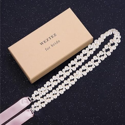 Pearl Belt Sash Brial Belt Wedding Pearl Belt,Pearl Sash for Flower Girls Wedding Dress Bride Bridesmaid Dresses in Kuwait