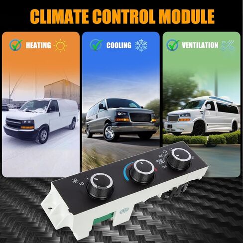RANSOTO 599-217 وحدة التحكم في المناخ متوافقة مع 1996-2020 Chevy Express GMC Savana C4500 C5500 C6500 C7500 Kodiak Topkick Heater A/C مفتاح التحكم استبدال 15073274 in Kuwait