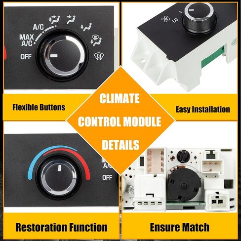 RANSOTO 599-217 وحدة التحكم في المناخ متوافقة مع 1996-2020 Chevy Express GMC Savana C4500 C5500 C6500 C7500 Kodiak Topkick Heater A/C مفتاح التحكم استبدال 15073274 in Kuwait