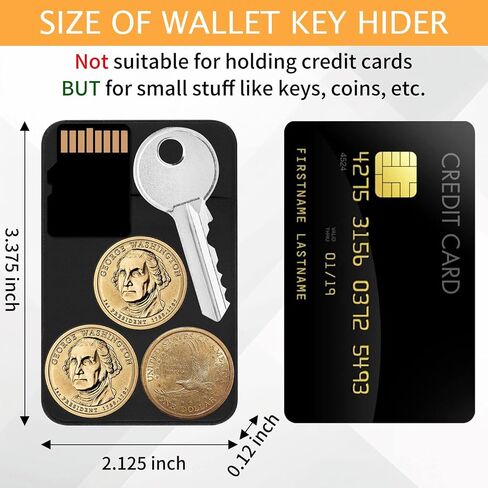 Flat Thin Credit Card Size Key Holder Sleeve - Slim Minimalist Wallet for Men and Women (2-Pack Black) in Saudi Arabia