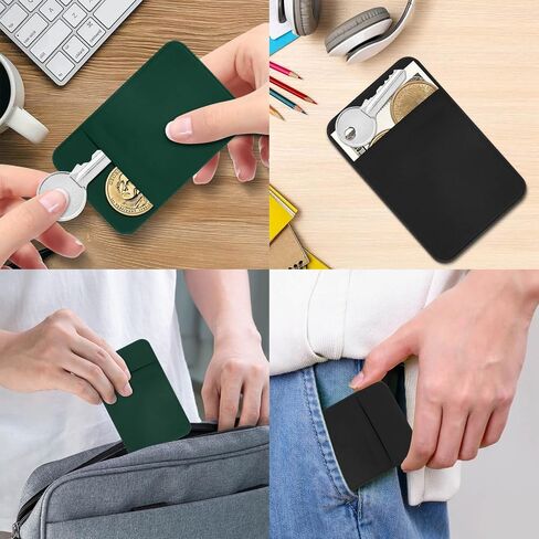 Flat Thin Credit Card Size Key Holder Sleeve - Slim Minimalist Wallet for Men and Women (2-Pack Black) in Saudi Arabia