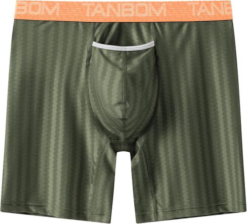 ZONBAILON Mens Underwear Stripe Ice Silk Cooling Boxer Briefs Horizontal Fly in Kuwait