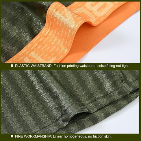 ZONBAILON Mens Underwear Stripe Ice Silk Cooling Boxer Briefs Horizontal Fly in Kuwait