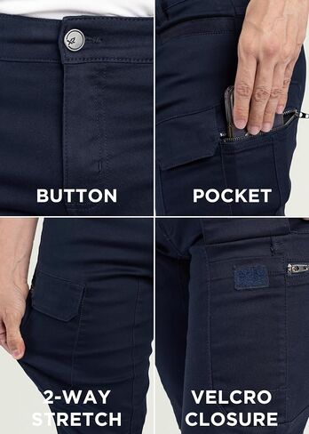 X RAY Men's Stretch Cargo Pants, Casual Flex Hiking Multi-Pocket Tactical Work Slim Fit Cargo Pants for Men in Kuwait