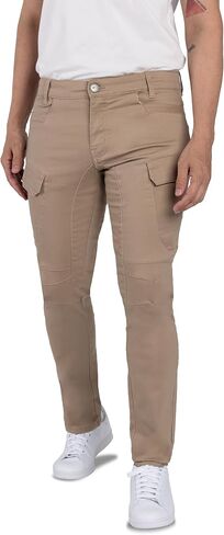 X RAY Men's Stretch Cargo Pants, Casual Flex Hiking Multi-Pocket Tactical Work Slim Fit Cargo Pants for Men in Kuwait