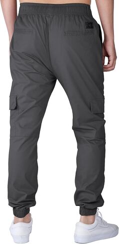 ITALYMORN Cargo Joggers بنطال عمل أسود للرجال مع جيوب in Kuwait