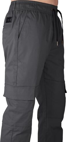 ITALYMORN Cargo Joggers بنطال عمل أسود للرجال مع جيوب in Kuwait