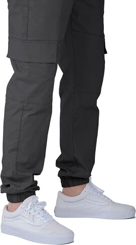 ITALYMORN Cargo Joggers بنطال عمل أسود للرجال مع جيوب in Kuwait