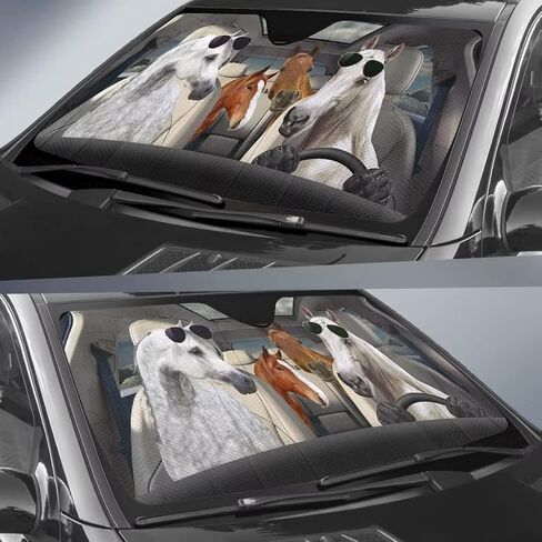 Highland Cows Driving Auto Windshield Sun Shade,Farm Horse Automotive Cover Blocks UV Rays Seat Protector Foldable Sun Visor Sunshade for Car Truck SUV to Keep Your Vehicle Cool in Saudi Arabia