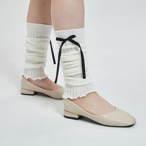 Women's Y2kWhite Black Leg Warmers Japanese Leg Warmer Winter Warm in Saudi Arabia