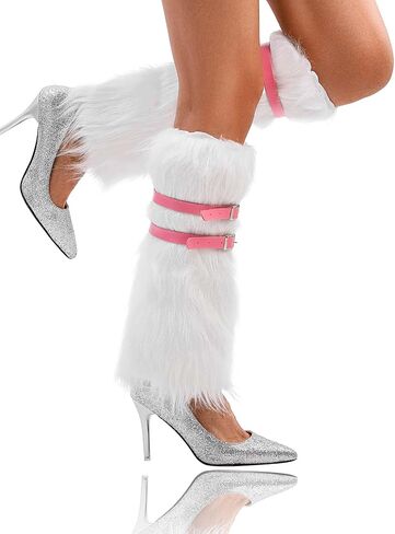 Fuzzy Leg Warmers Winter Fur Leg Warmers Y2K Leg Warmers Fluffy Soft Boot Cuffs Covers for Women in Saudi Arabia