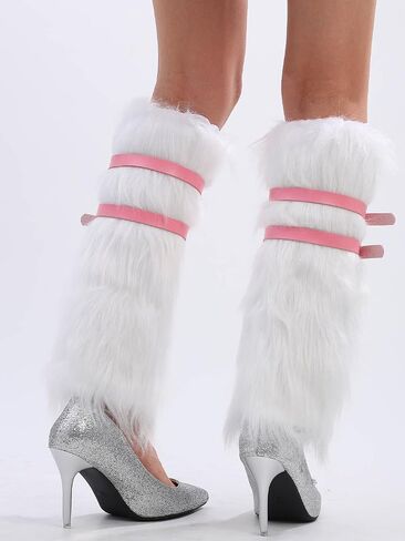 Fuzzy Leg Warmers Winter Fur Leg Warmers Y2K Leg Warmers Fluffy Soft Boot Cuffs Covers for Women in Saudi Arabia