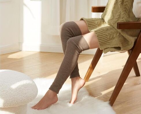 Winter Leg Warmers Warm Wool Knitted Long Boot Cuffs Topper Socks for Women in Kuwait
