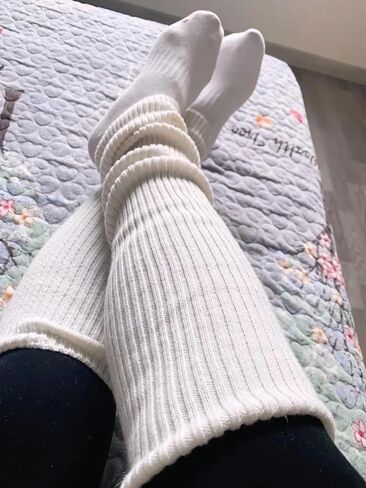 Winter Leg Warmers Warm Wool Knitted Long Boot Cuffs Topper Socks for Women in Kuwait
