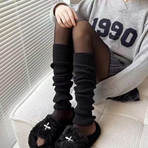 Winter Leg Warmers Warm Wool Knitted Long Boot Cuffs Topper Socks for Women in Kuwait
