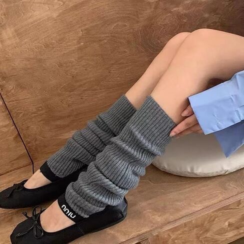 Winter Leg Warmers Warm Wool Knitted Long Boot Cuffs Topper Socks for Women in Kuwait