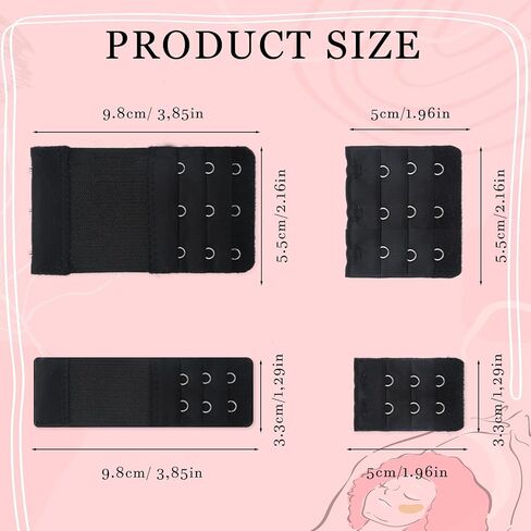 12pcs Bra Extender 2 Hook&3 Hook Elastic Bra Extenders For Women Multi Size Bra Extension Strap 2 Row&3 Row Soft Bra Hook Extender Black White Beige in Saudi Arabia