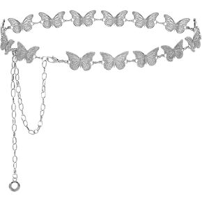 Chain Belts Multilayer Butterfly Waist Chain Adjustable Waist Belt for Women