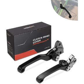 JFG RACING Dirt Bike Foldable Clutch Brake Levers,Clutch Lever Breakaway Levers for KX250F 2005-2012/KX450F 2006-2012/KX250 2005-2008/KX125 2006-2008 Green